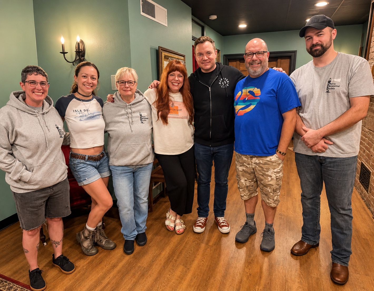 Jenny Kirchner, Angela DiNardo, Nicole Smith-Merry, Amy Bruni, Adam Berry, Travis Wallace, and Adam Bardo at Strange Escapes